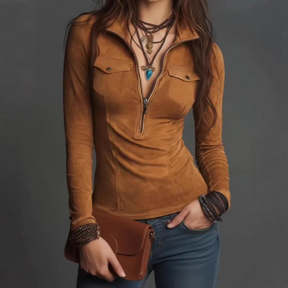 Half Zipper T Shirt…