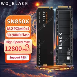 Unidad de estado sólido SSD interna para juegos NVMe, SSD negro Original occidental de 4TB SN770 SN850X Gen4 PCIe M.2 2280 3D NAND para PC PS5 SSD