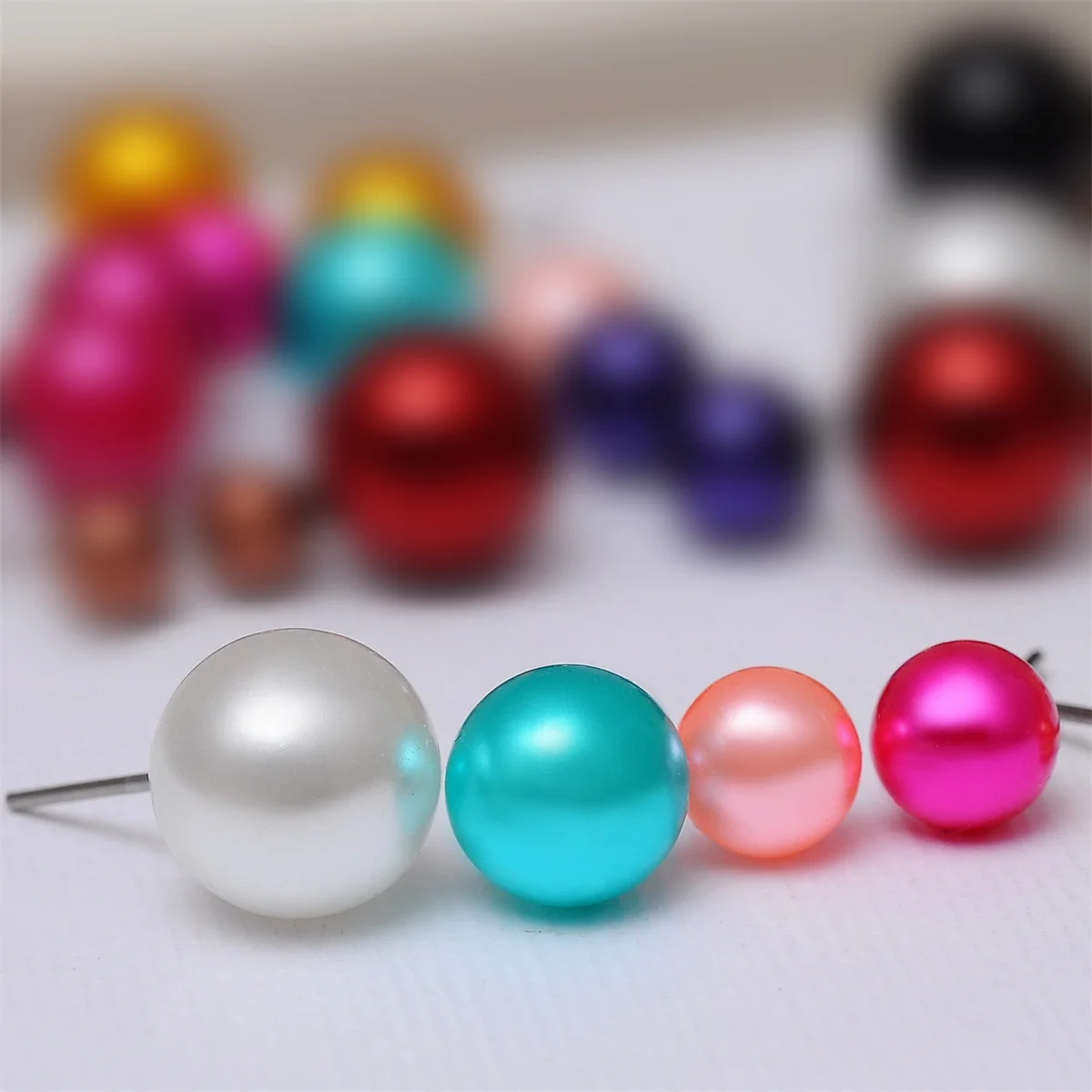 12 Pairs Simple Fashion Imitation Pearl Stud Earrings Set For Women Korean White Black Colorful Pearls Ear Studs Wedding Jewelry