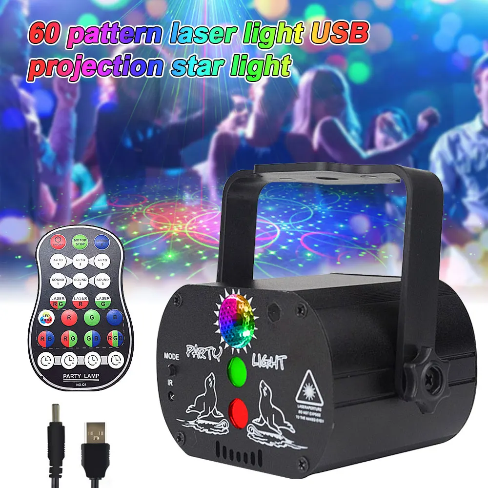 Mini RGB Laser Projector Stage Light DJ Disco LED Lamp UV Sound Strobe Stage Effect Wedding Xmas Holiday Party