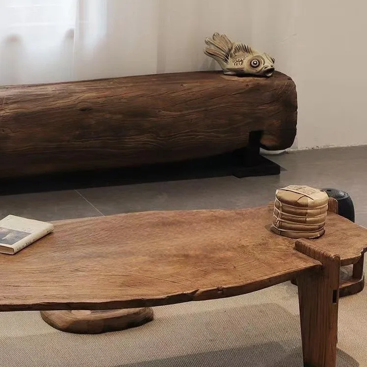 #Wabi-sabi style log stump stool, sitting area stool, solid wood home shoe changing , leisure bench