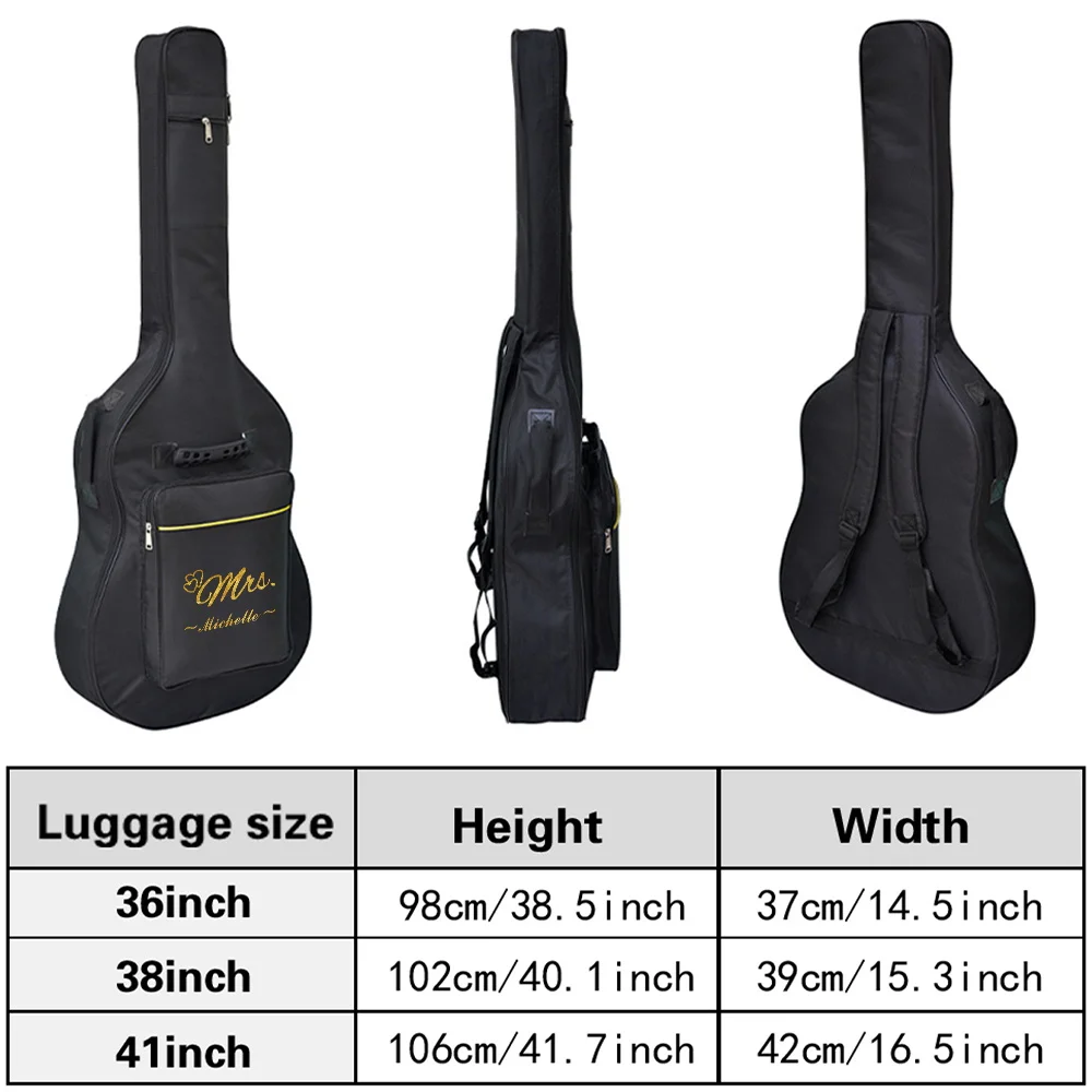 Personalized Customized Name Guitar Bag Portable Guitar Dustproof Bags 36-41inch Waterproof Material Instrument Storage Backpack