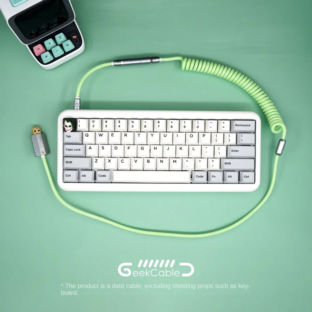 Spot GeekCable manual mechanical keyboard spring data line Type-C customized monochrome matcha green