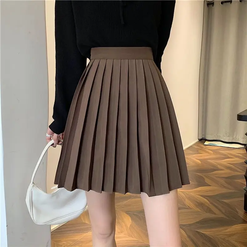 Pleated skirts han edition 2021 new female autumn A word show thin ins tall waist super joker package buttocks short skirt Y2K