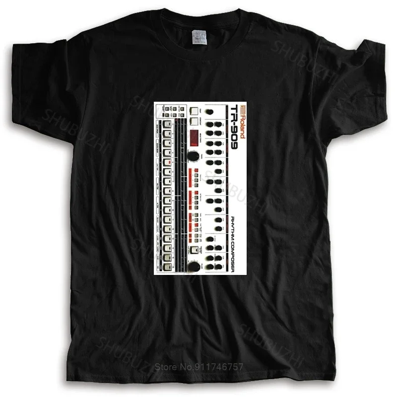 Tshirt men summer top tees Roland 909 Drum Machine 7 Shirt Vintage Moog Synthesizer Korg Arp Mod new fashion tee-shirt man tee