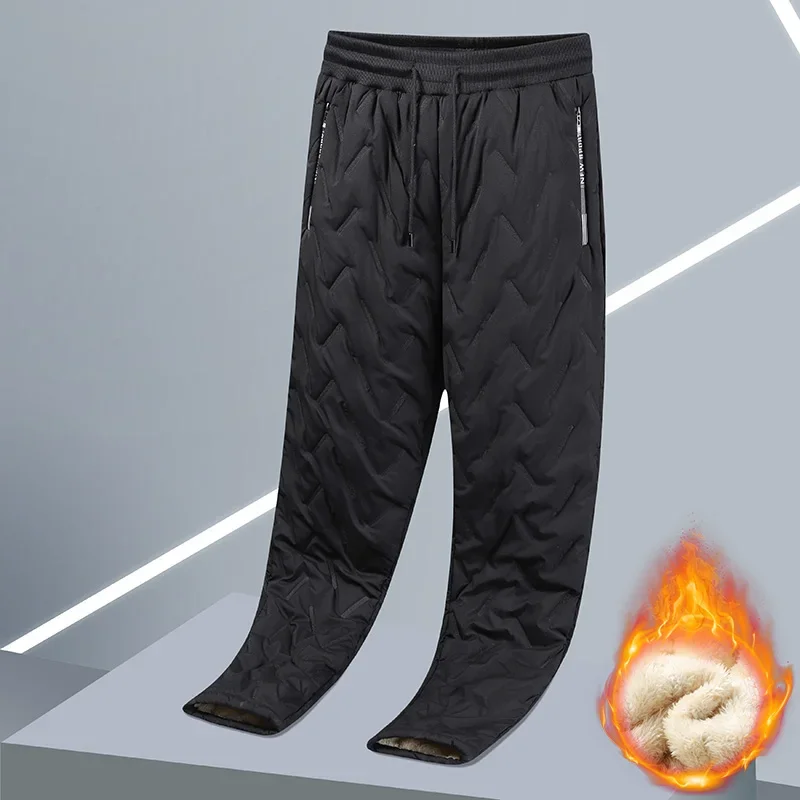 Automne hommes thermique Streetwear peluche épais polaire pantalon de survêtement laine d'agneau imperméable pantalon hiver Waem décontracté coupe-vent pantalon