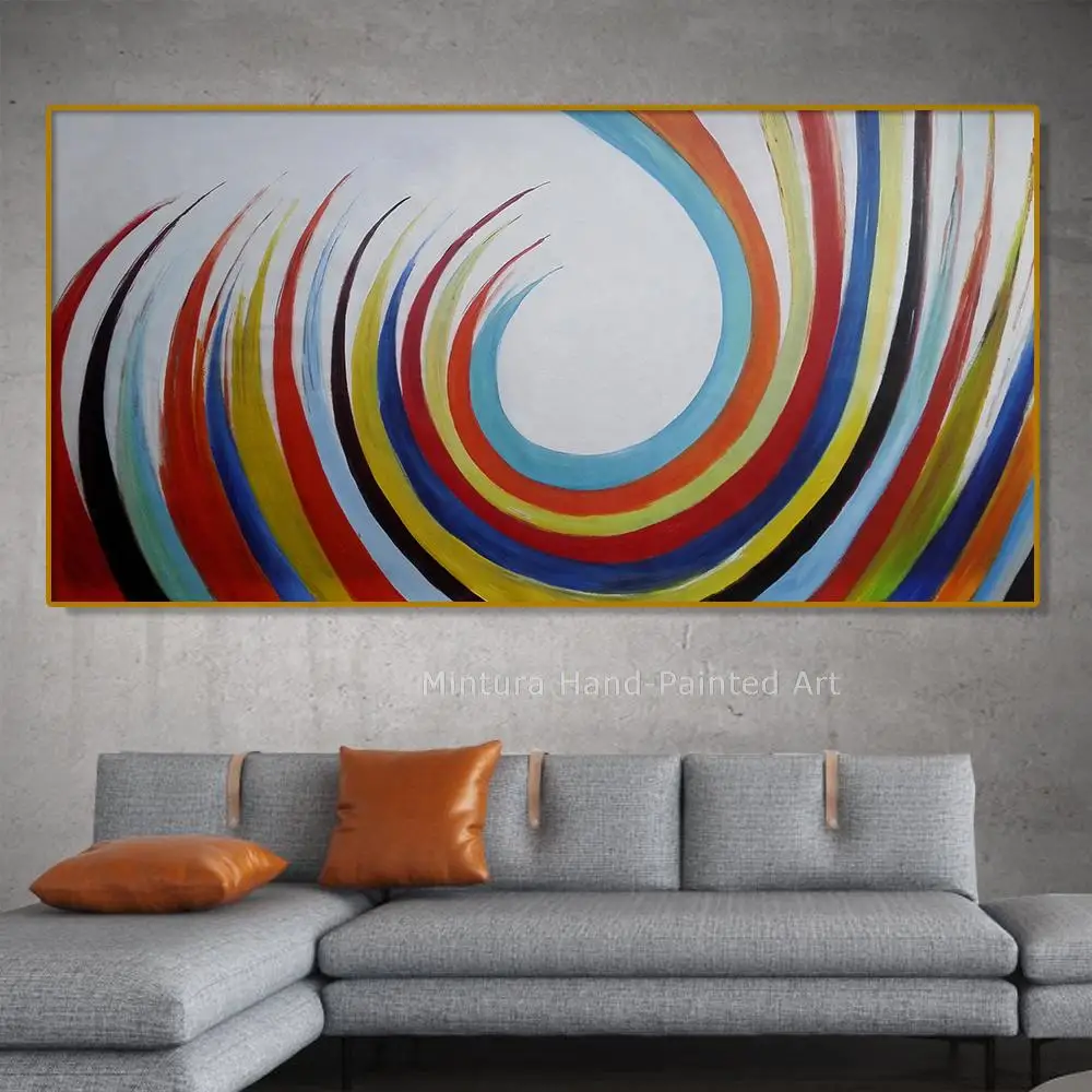 Mintura,100% Handpainted Modern Happy Lollipop Colorful Oil Paintings On Canvas,Wall Arts Picture Artwork Living Room Home Decor