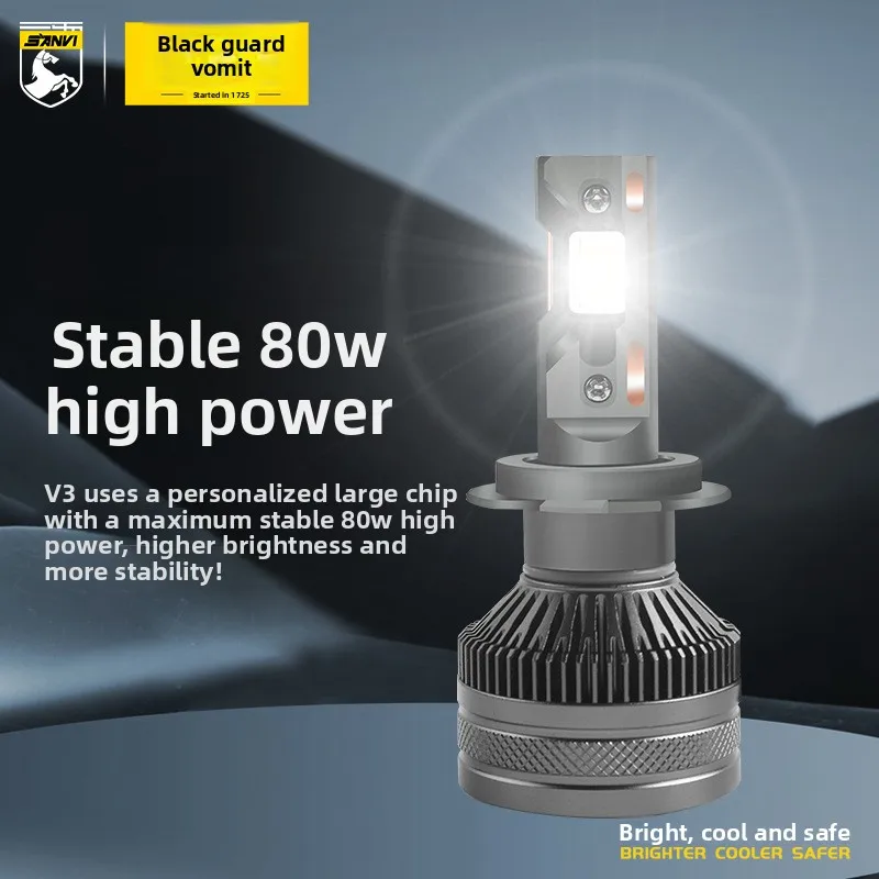 

Sanwei San Heat Pipe V3 High Power 12V 6000K 80W 18000lm LED Car Light H1 Bulb New 2-Year Warranty