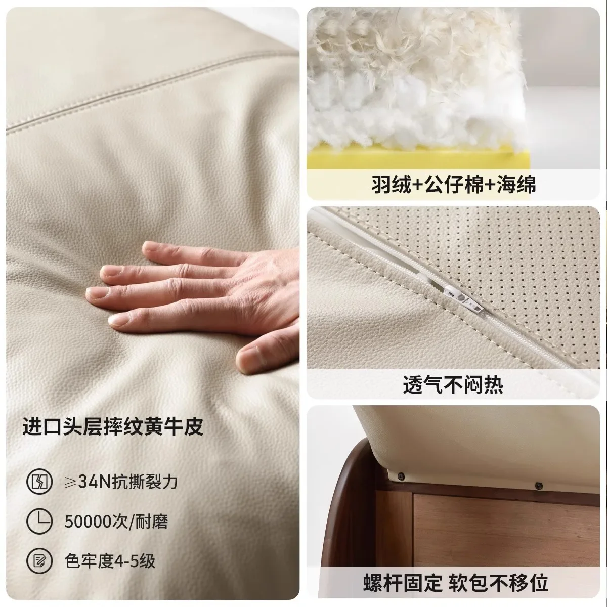 Double bed master bedroom queen bed home modern minimalist soft bag