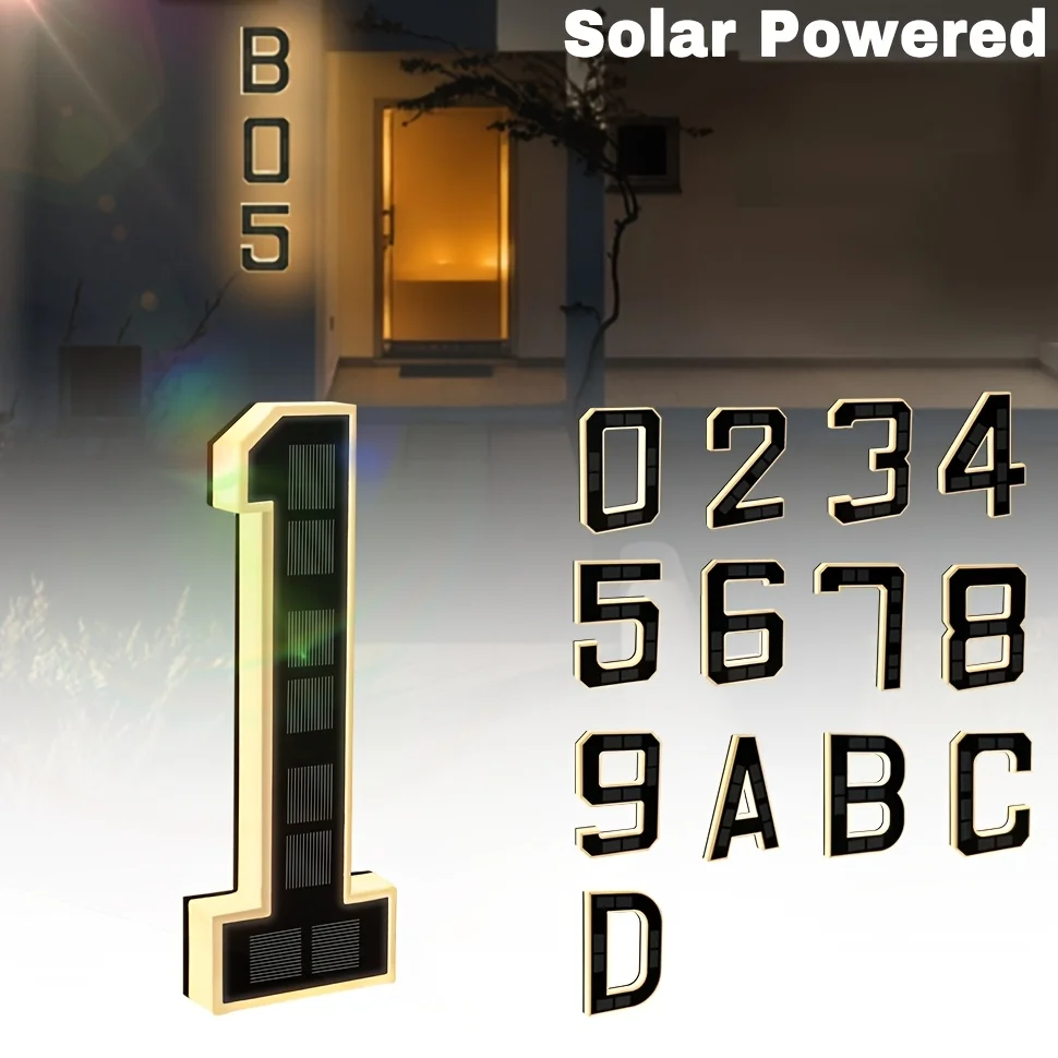 

Большие 9-дюймовые солнечные номера домов с подсветкой, светящиеся адресные таблички для домов, водонепроницаемые, класс защиты IP44