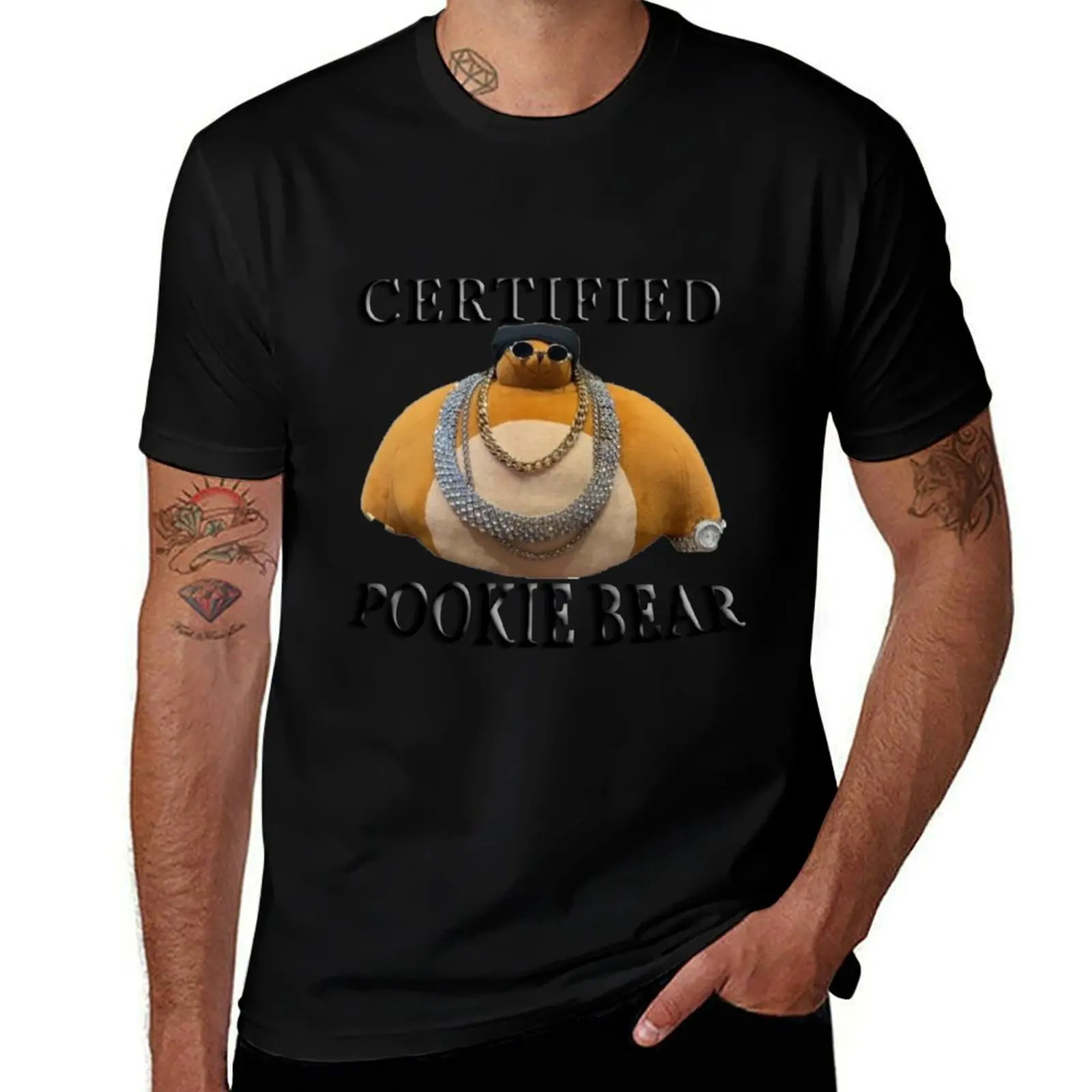 

shirts cotton anime man t t oversize CERTIFIED shirts T-Shirt fit t for 100 POOKIE slim percent shirt man BEAR for
