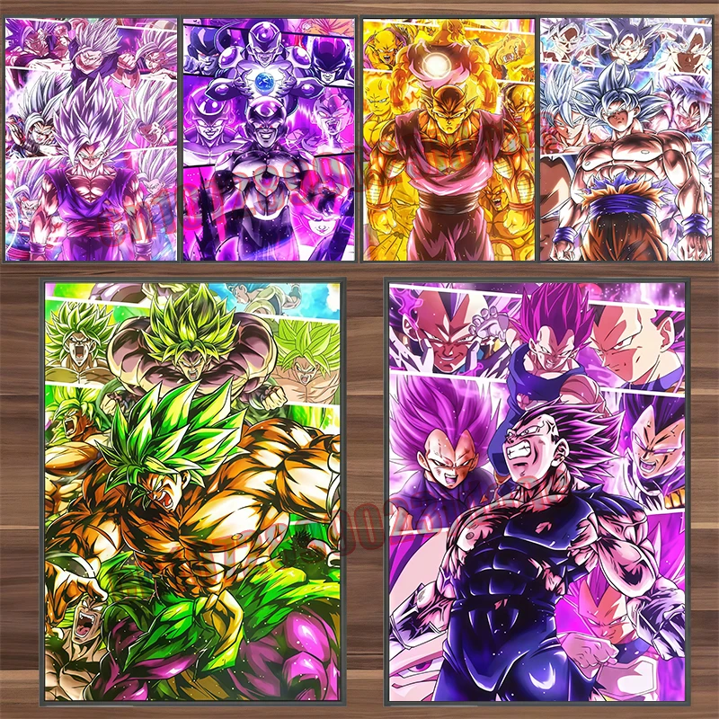 

Japanese Cartoon Dragon Ball Canvas Art Wall Poster Cartoon Character Goku Vegeta Painting Modern Living Room Decoration Bad