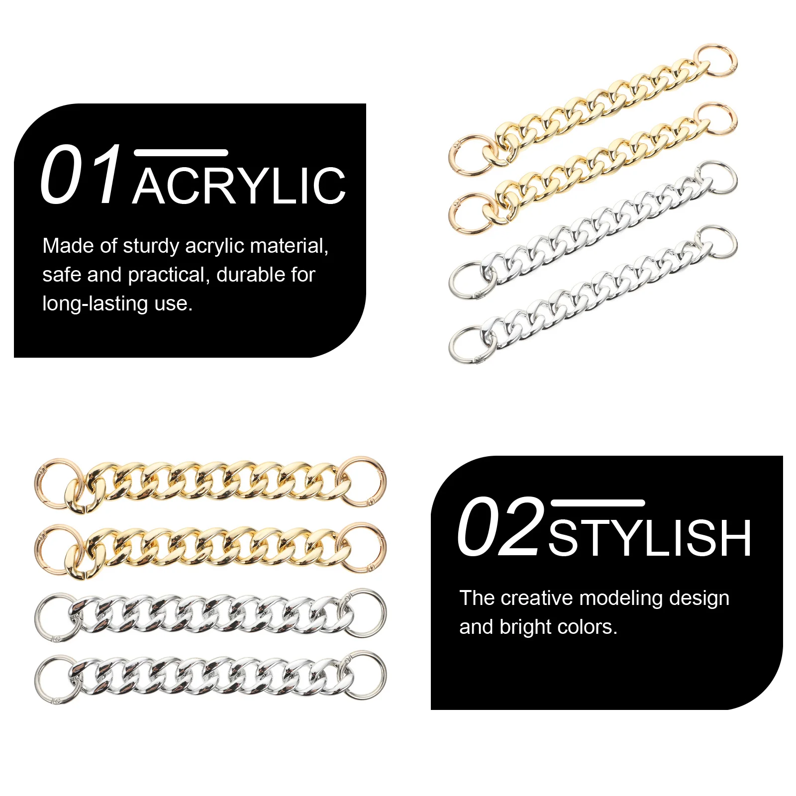 

4pcs Shoe Buckle Chains For Holes Kids Sandal Decor Reusable Footwear Accessories Party Birthday Decoration Diy Ornament