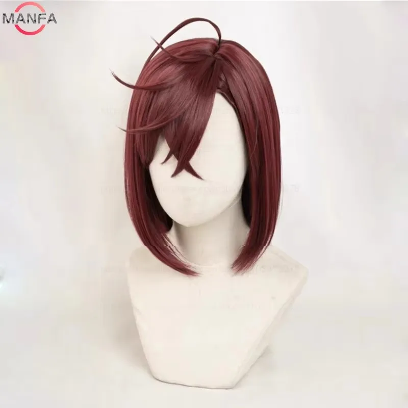 Momo Ayase Ekalun Cosplay peluca Anime Dandadan Cosplay pelo corto marrón resistente al calor pelucas de Cosplay de Anime + gorro de peluca