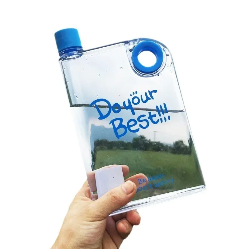 Reusable Square Box-shaped Water Cup Transparent Portable For Adult Outdoor Sports Fitness And Swimming