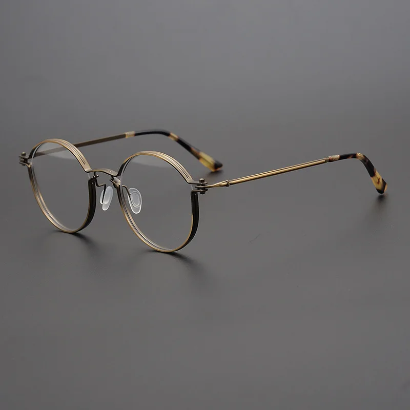 Ultralight Titanium Eyeglass Frame Luxury Vintage Fashion Trend Retro Round Simple Style Design Academic Women Men High Quality