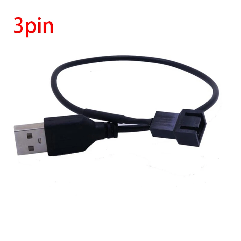 New PC 5V 30cm 3-Pin / 4-Pin Computer PC Fan Power Cable Connector Adapter Connect 3pin Or 4pin Fan To USB Adapter Cables 22AWG