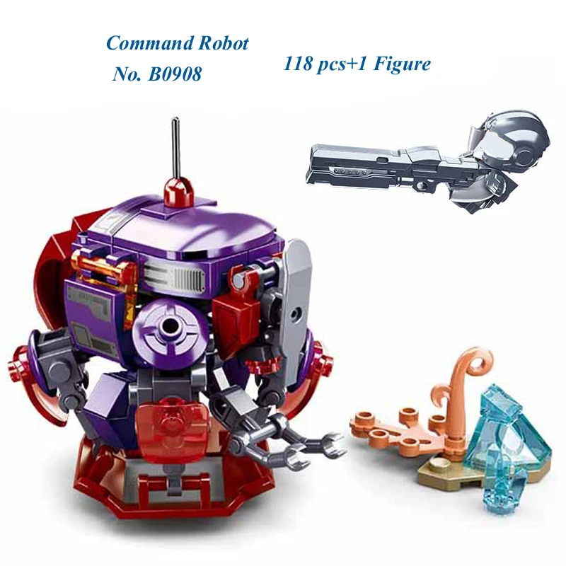 New Assault Fighter Robots Armed Patrol Walker Command Aircraft Outpost Model Building Block For Kids Boys Birthday Gifts