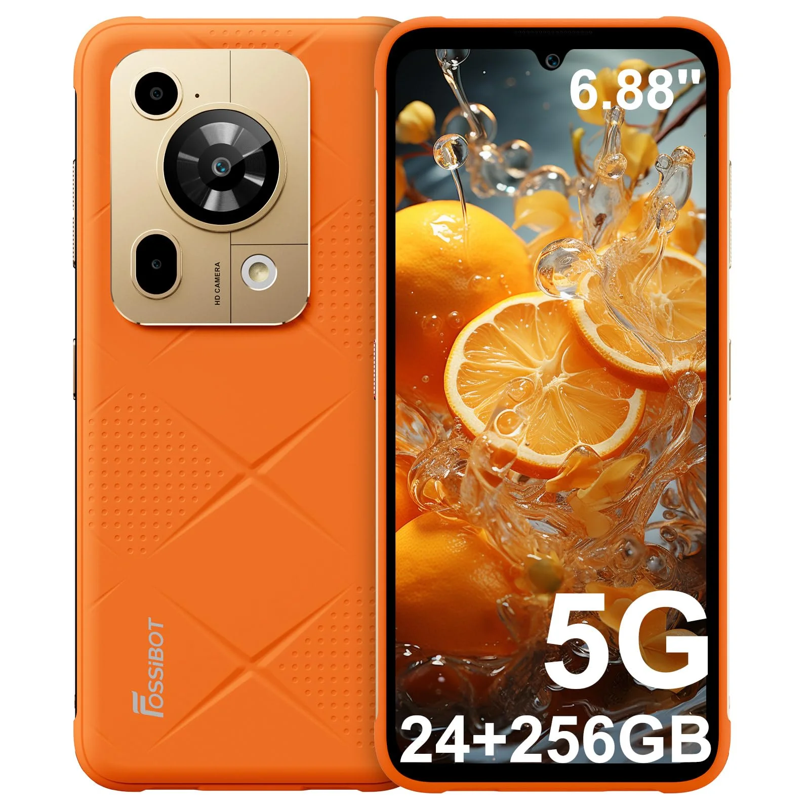 FOSSiBOT F112 Pro Rugged Smartphones 5G, Mobile Phones 2025 with 24GB RAM+256GB ROM, 6.88"HD+120Hz screen, 7150mAh Battery＆NFC