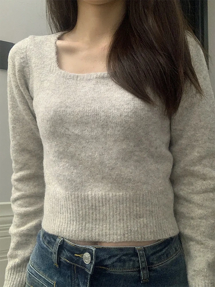 لينة مريحة الأمريكية الرجعية ساحة طوق ort محبوك سترة المرأة عادية تنوعا ربيع الخريف قاعدة طبقة التخسيس الأعلى #4