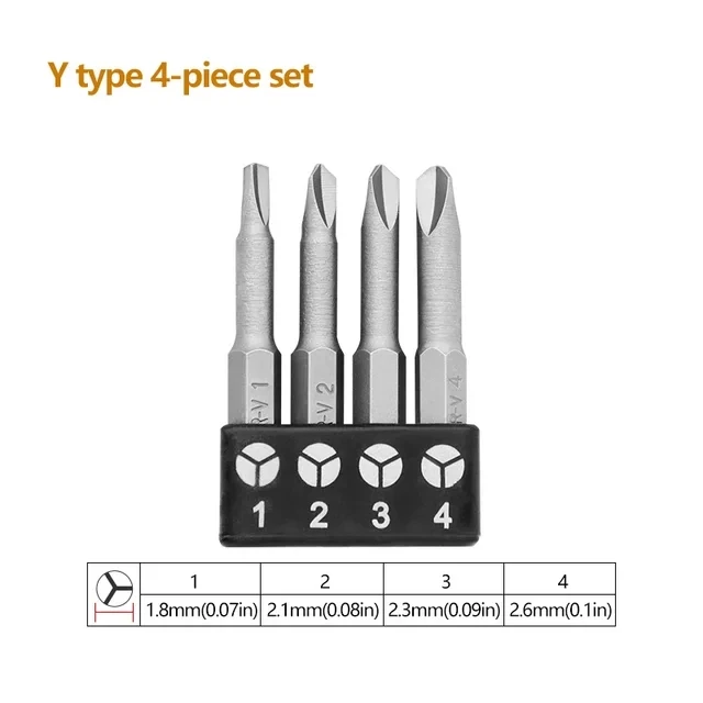 4-13 Stuks Speciale Vormige Schroevendraaier Set 50 Mm U-vormige Y Type Driehoek Innerlijke Pruim type Cross Drie Punten Schroevendraaier Bit Gereedschap