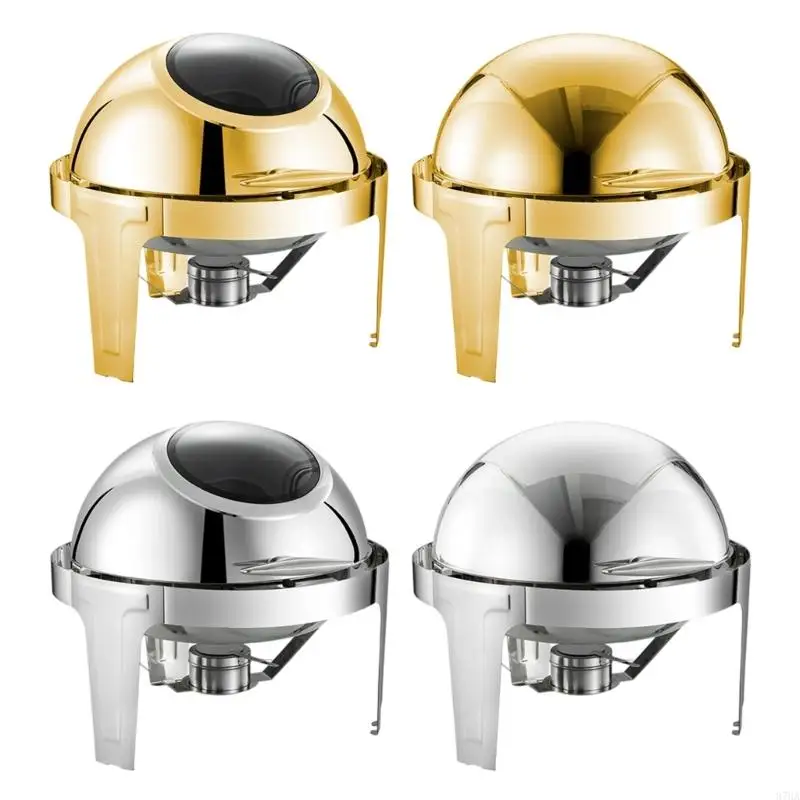 6L Round Stainless Steel Buffets Servers with Efficient Thermal Insulation for Maintaining Warmth at Gatherings 87HA