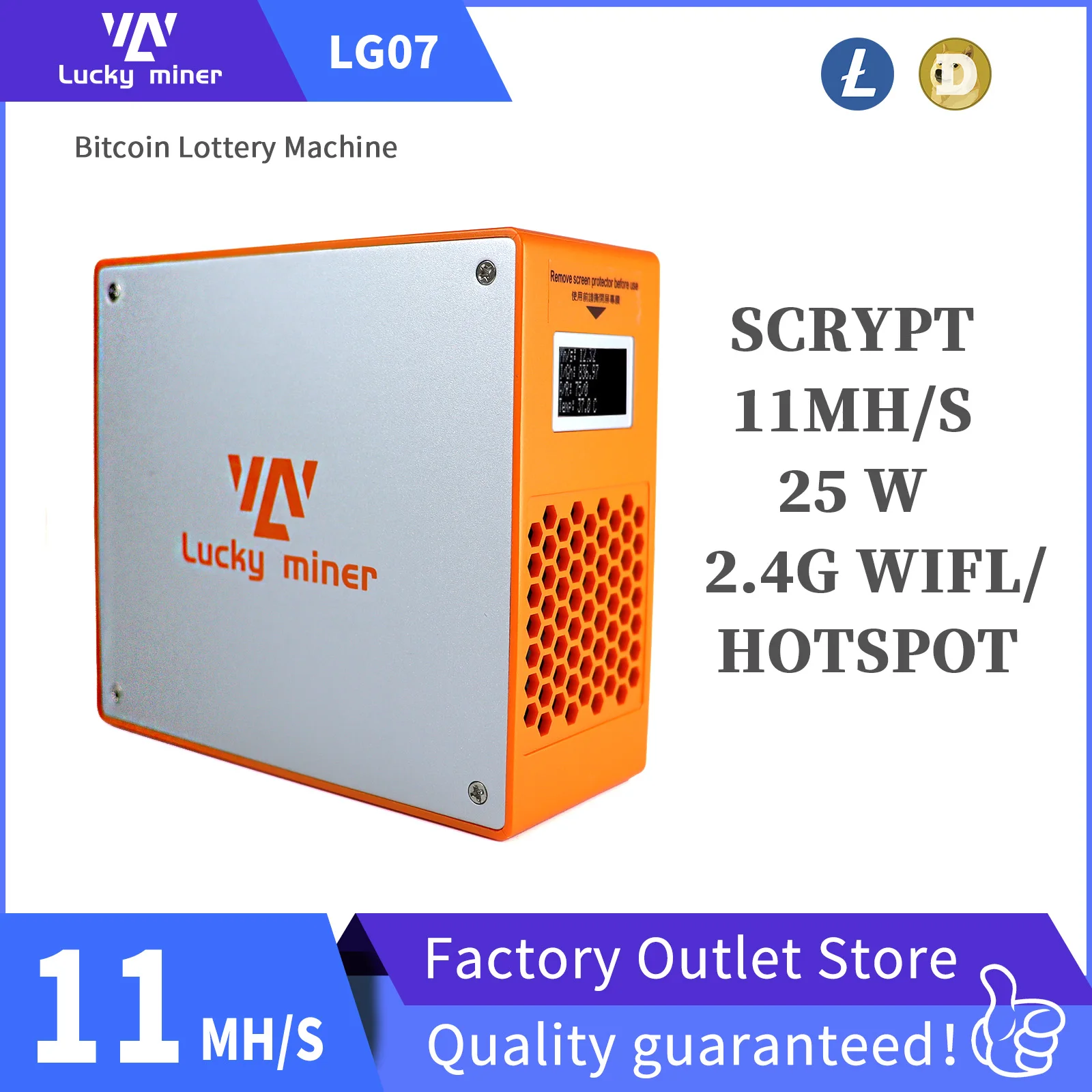 Lucky Miner LG07 Bitcoin Miner 11MH/s Upgraded Crypto Miner High Performance Desktop Device