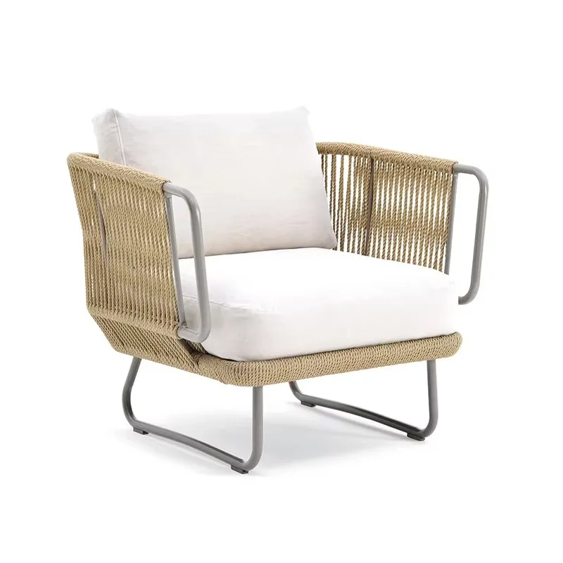 Rattan Woven Nordic Outdoor Sofa Furniture Custom Outdoor Courtyard Garden Balcony Leisure Creative Rattan Sofa