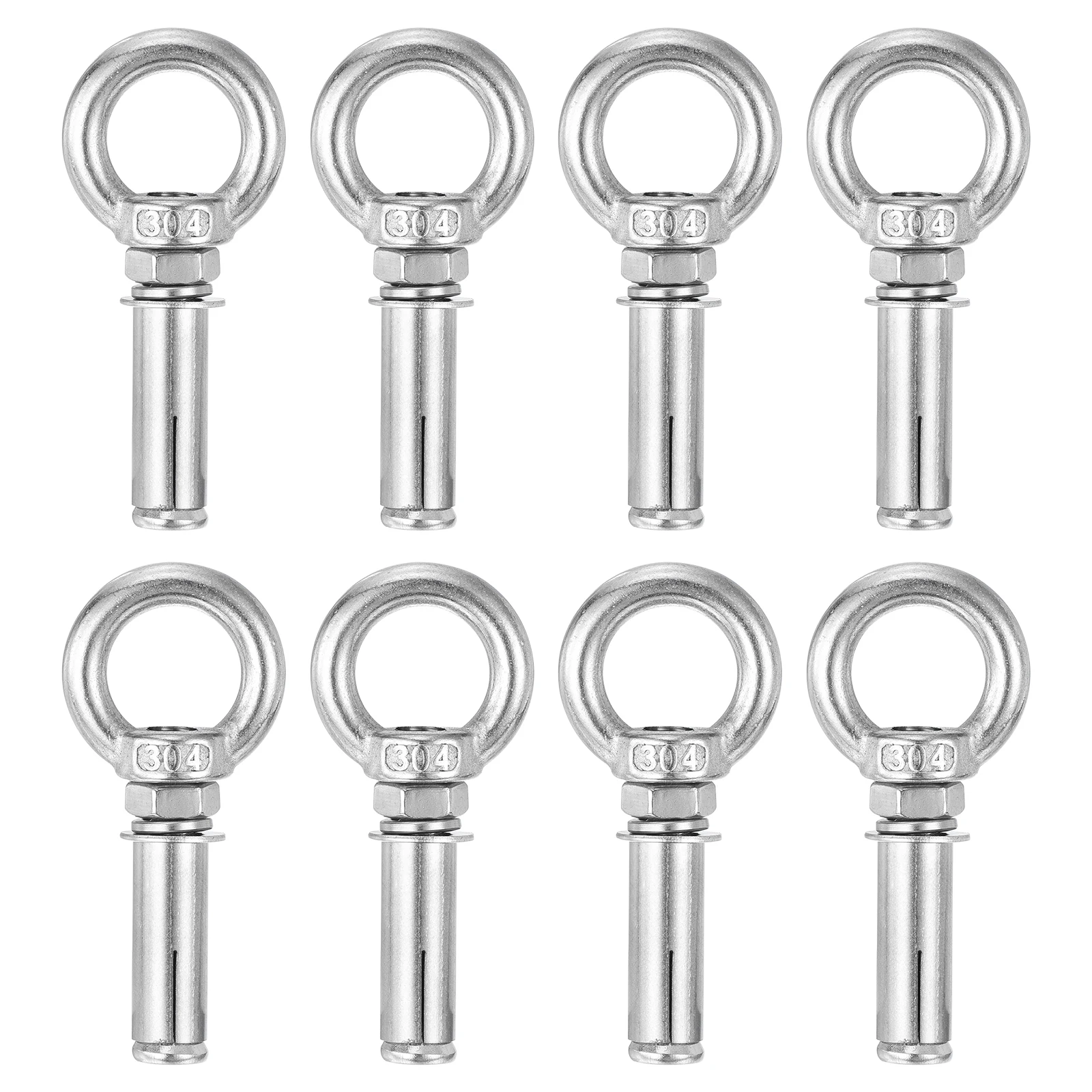 

Uxcell 6/8/10pcs 304 Stainless Steel Ring Lifting Expansion Eyebolt M6 M8 M10 Expansion Screw with Eye Ring