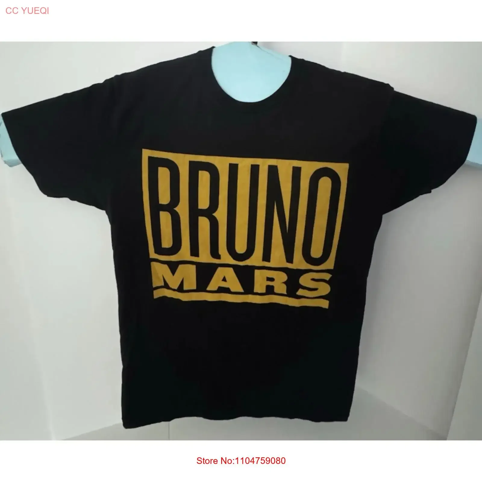 Bruno Mars T Shirt Adult Sz S Black Big Logo 24k magic World Tour Pop Music vintage Washed Stretched Unisex Breathable