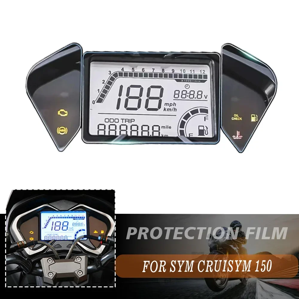 2PCS For SYM CRUISYM150 CRUISYM 150 SYM150 Motorcycle Cluster Scratch Protection Film Dashborad Instrument Screen TPU Protector