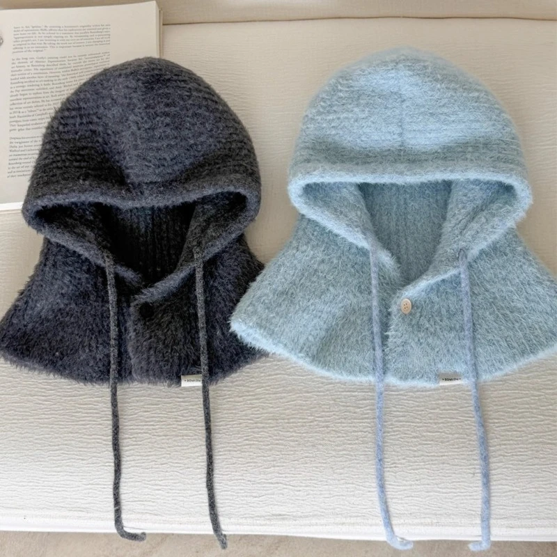 

Осенне-зимние модные и универсальные теплые вязаные пуловеры для женщин, теплые однотонные утолщенные повседневные шапки
