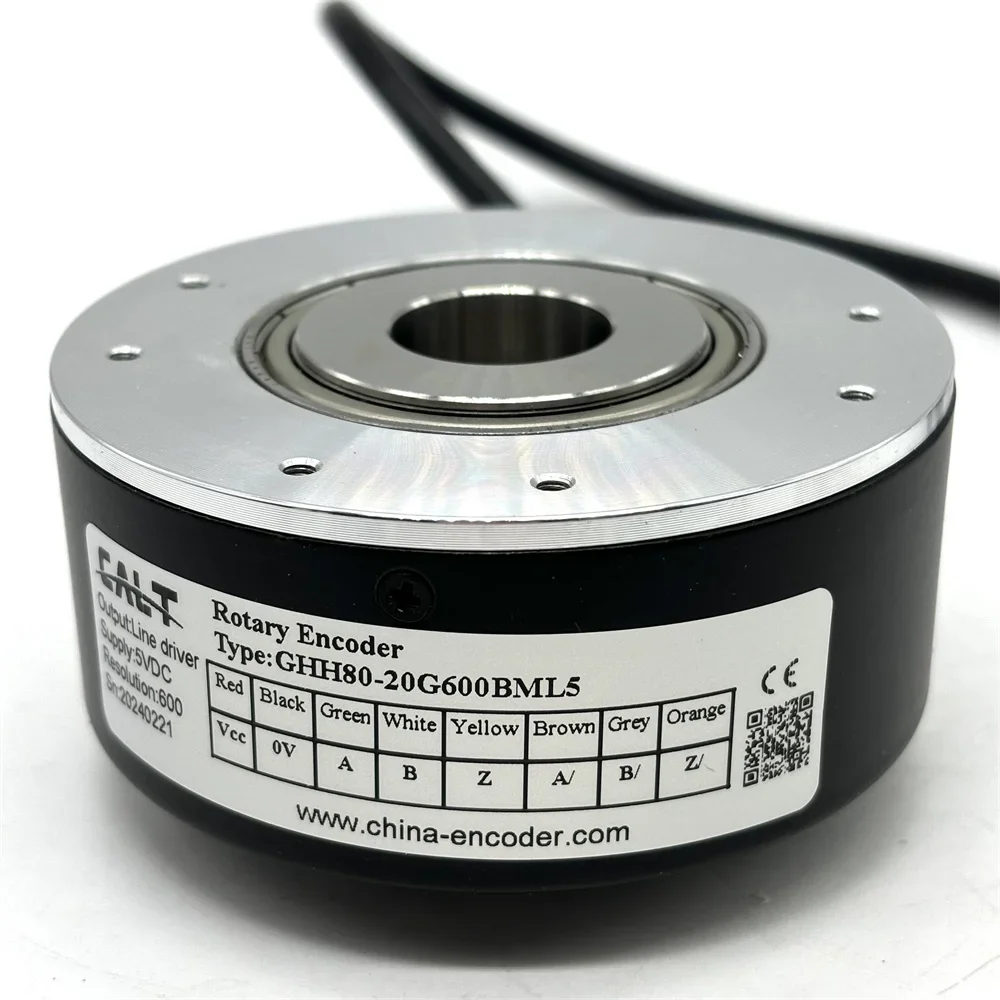 

500ppr 80mm Incremental Rotary Encoder 30mm Hole Hollow Shaft GHH8030G-500BSC526 NPN Out Put