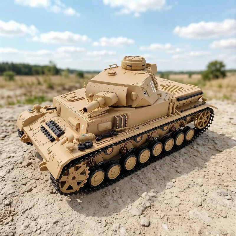 Hot 1/16 Henglong 7.0 3858-1 German No.4 F1 Simulation Remote Control Metal Wheel Track Medium Battle Tank Electric RC Model Toy