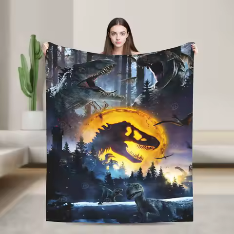Dinosaur World Blankets Quality Soft Jurassics Park Bedding Throws Winter Child Couch Bed Funny Bedspread