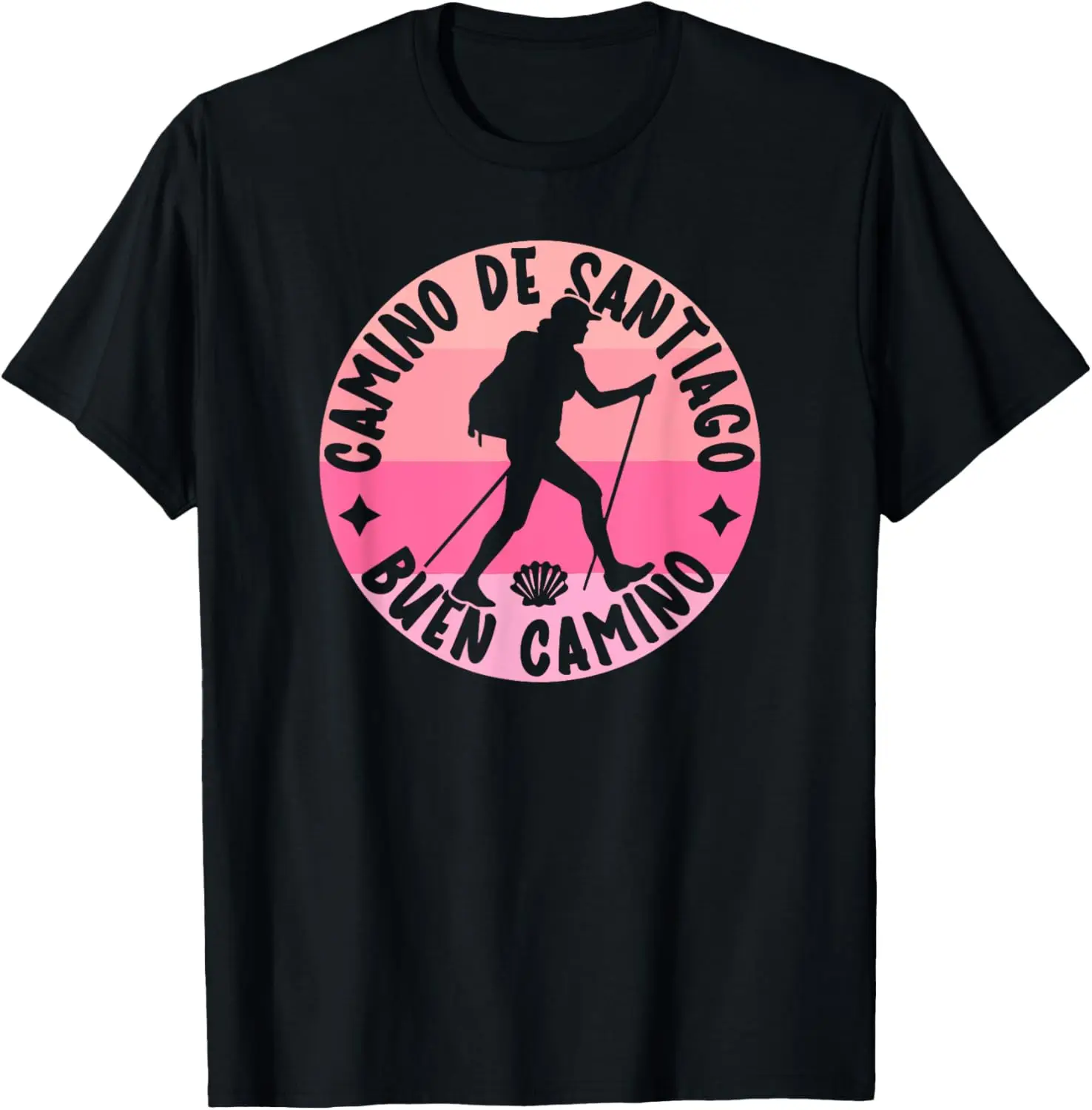 Camino De Santiago Way of St. James T-Shirt Short Sleeve Casual 100% Cotton Shift