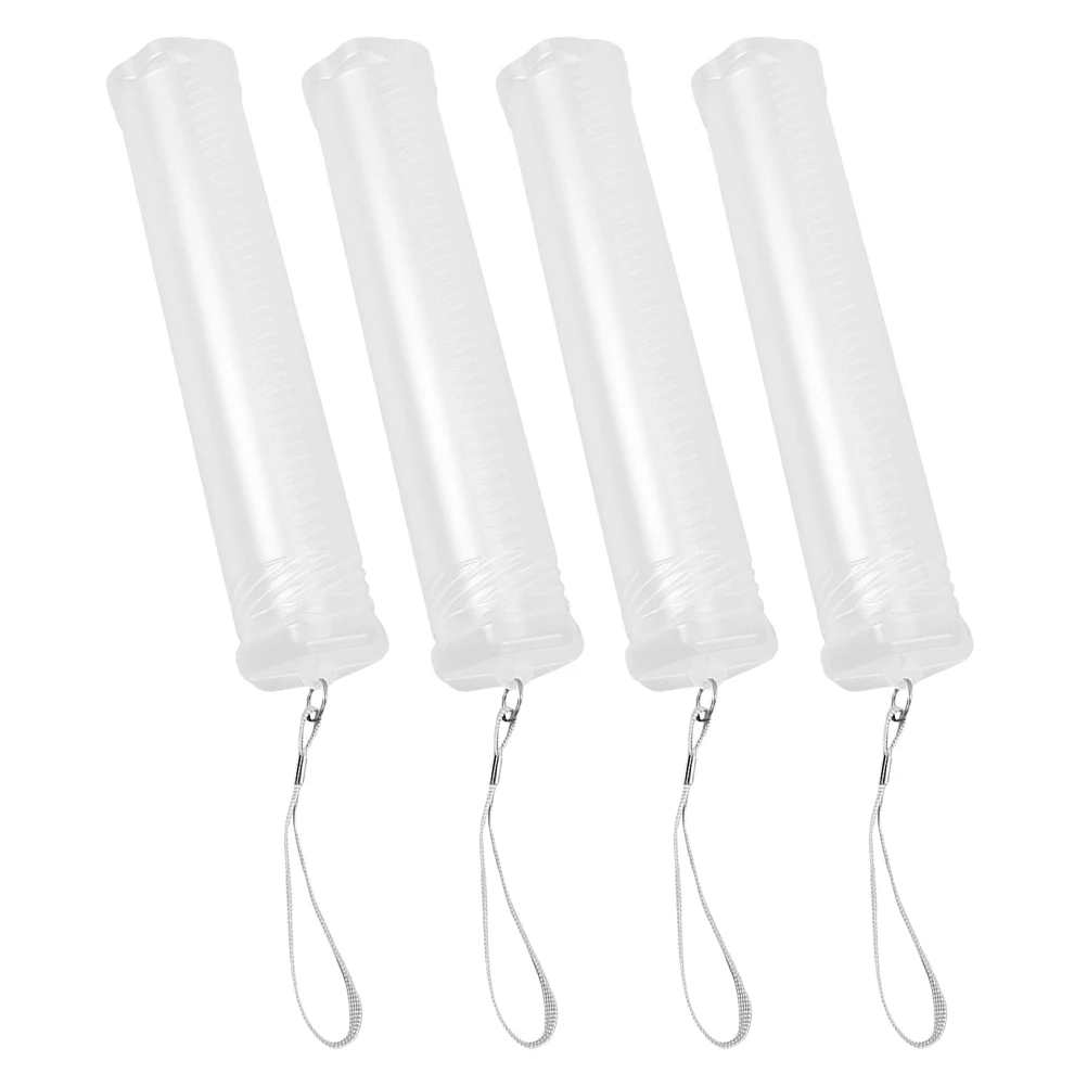 4pcs Transparent Retractable Pen Holder Paintbrush Storage Containers Multifunction Adjustable Length Efficient Storage Marker