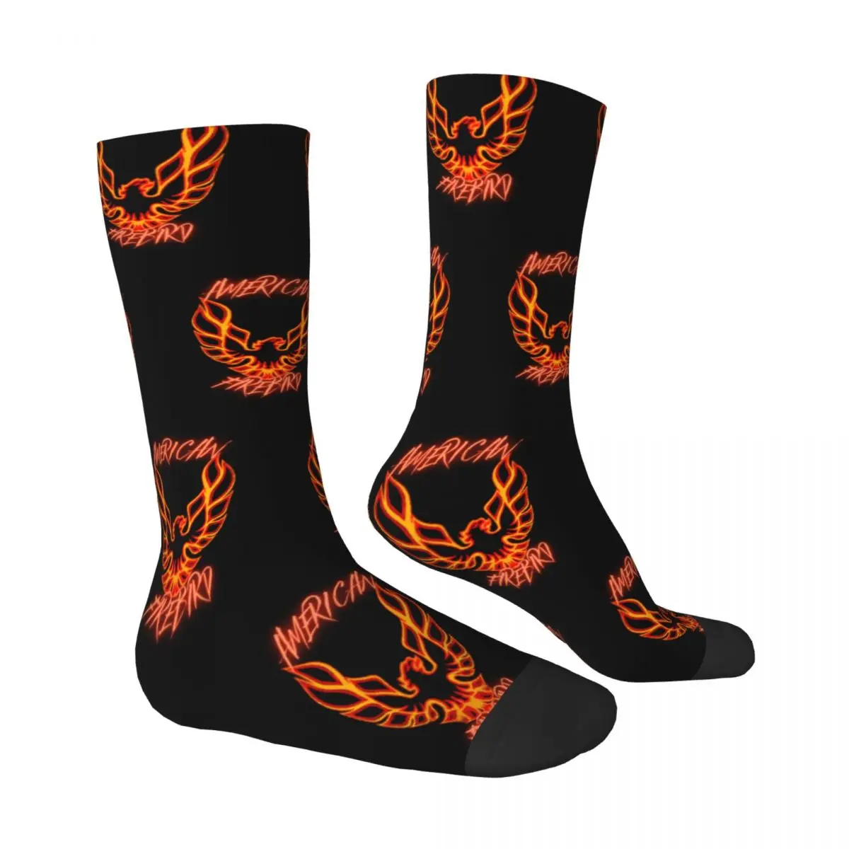 Chaussettes coordonnantes américaines Firebird pour hommes, bas de sport d'hiver, chaussettes de course, cadeau personnalisé, moyen, doux, Harajuku