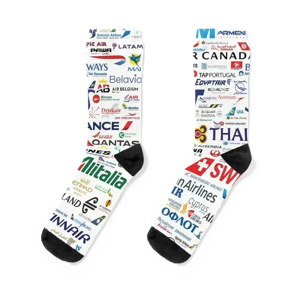 

World Airlines Socks christmass gift Non-slip designer brand football Socks Women's Men's