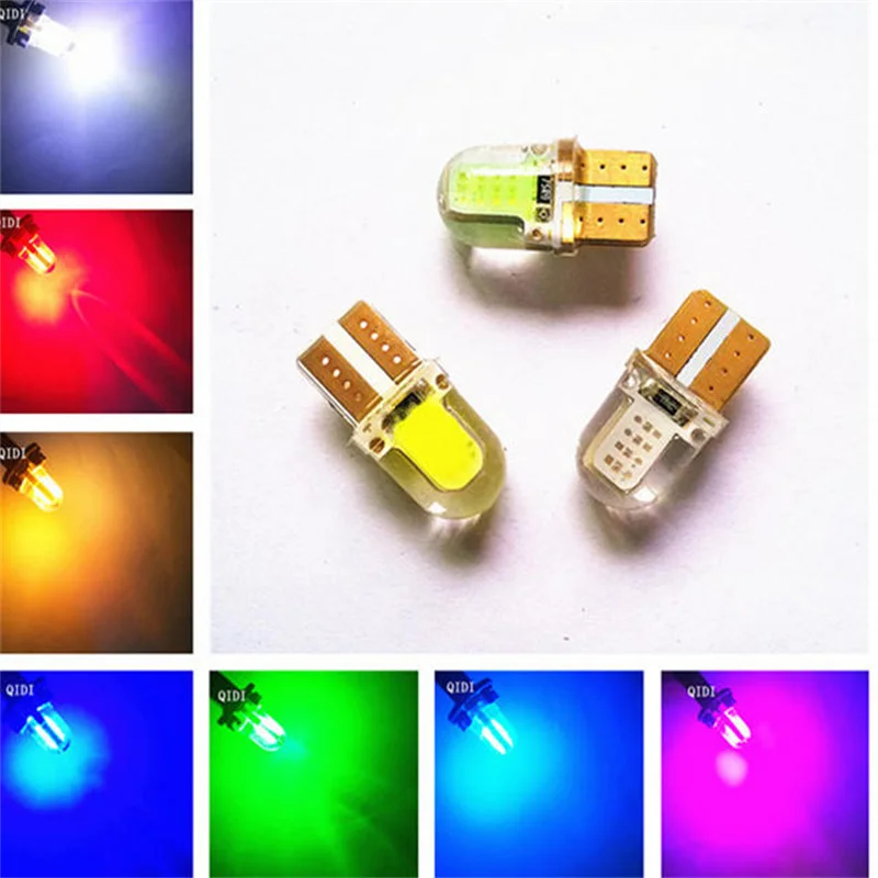 10/50/100PCS W5W T10 COB 4SMD Led Parking Bulb License Light Bulbs ﻿LED Auto Wedge Clearance Lamp Canbus Silica Bright Wholesale