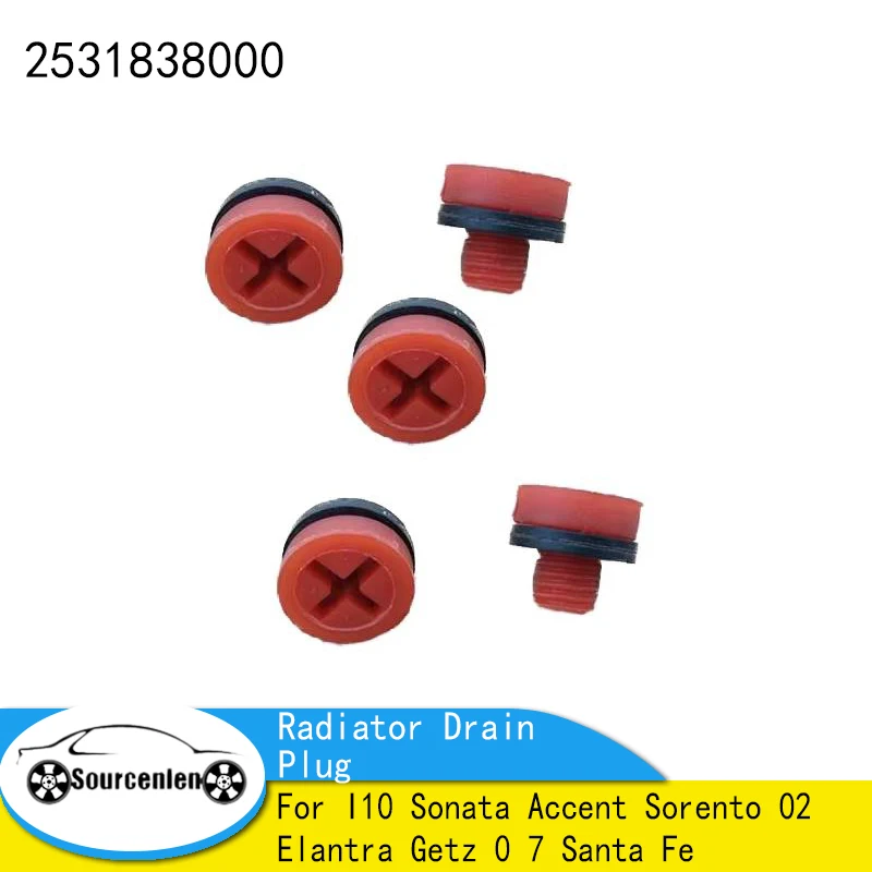 5PCS Radiator Drain Plug Water Tank Radiator Drain Plug For I10 Sonata Accent Sorento 02 Elantra Getz 0 7 Santa Fe 2531838000