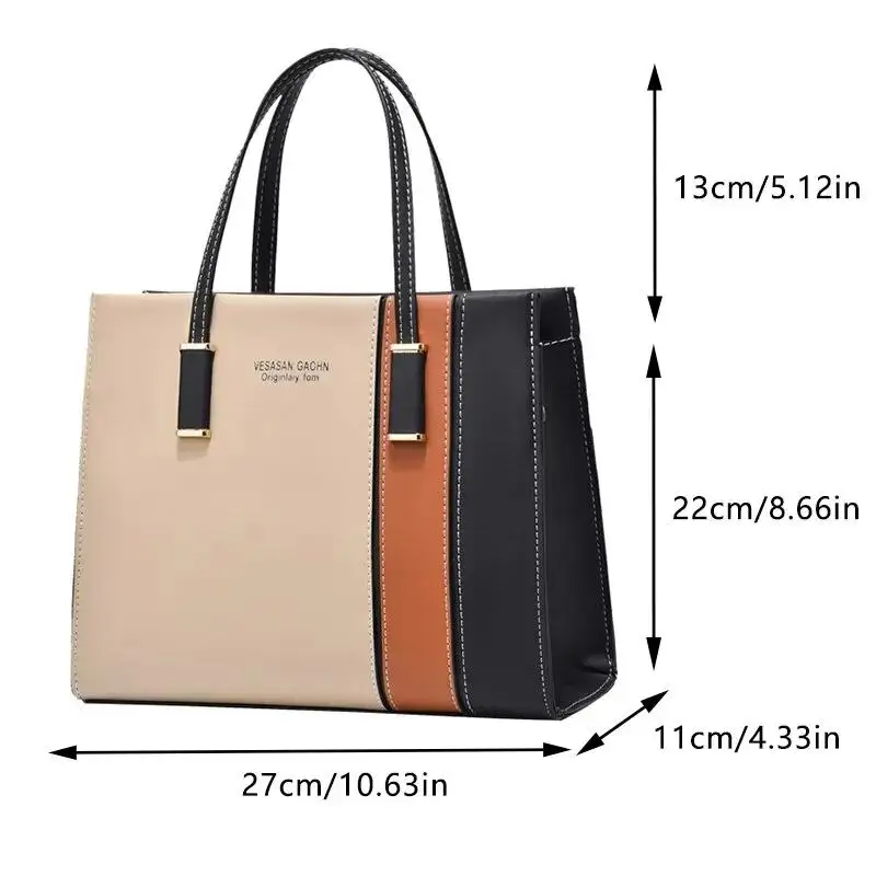 Borse patchwork per donna Borsa con manico superiore con tracolla regolabile Borse a tracolla di grande capacità Borse a tracolla alla moda Regalo