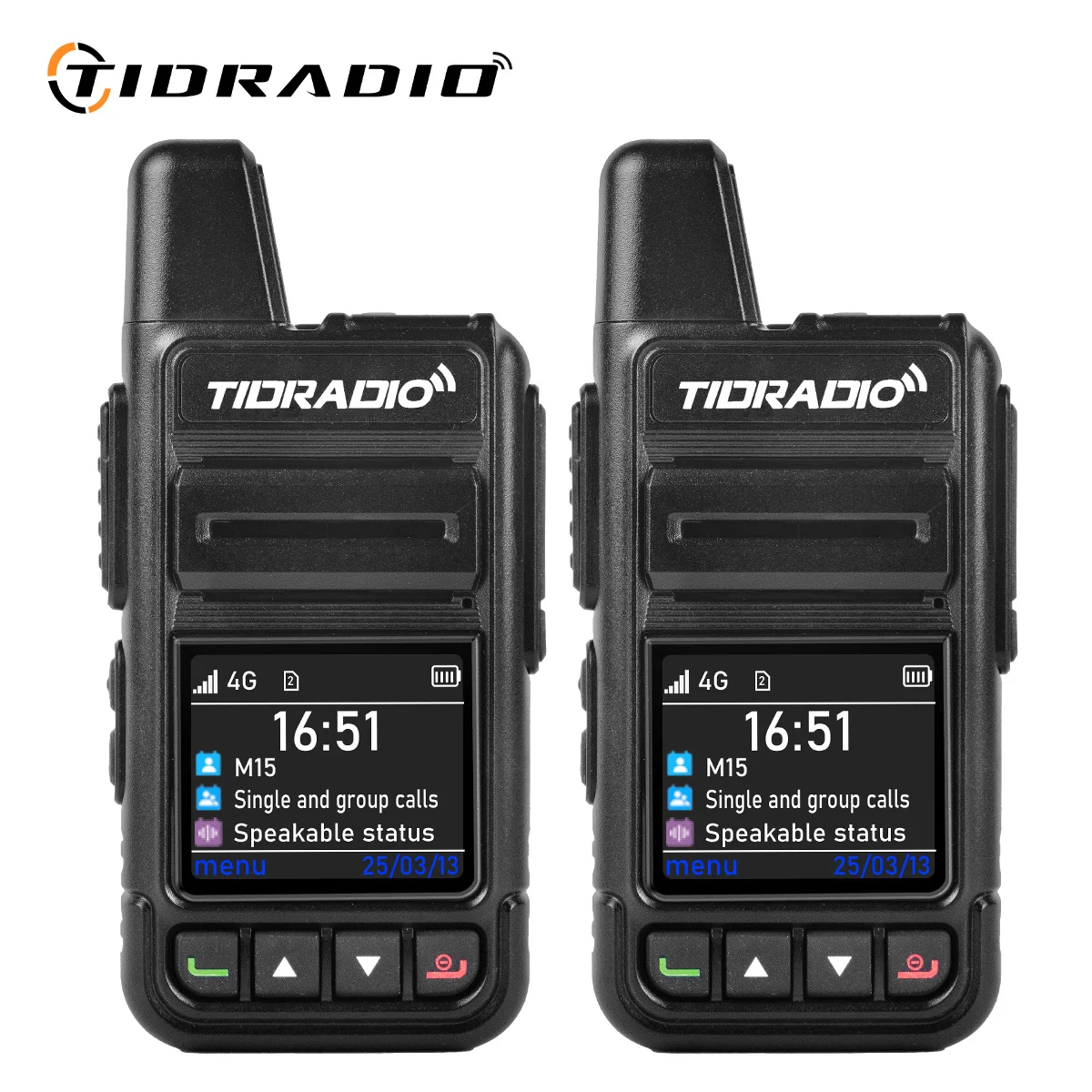 TIDRADIO M15 Langstrecken-Walkie-Talkie Globales POC-Funkgerät 5000KM Reichweite Walkie-Talkies mit Telefon-App "Odmaster" Freund- und Gruppenfunktionen