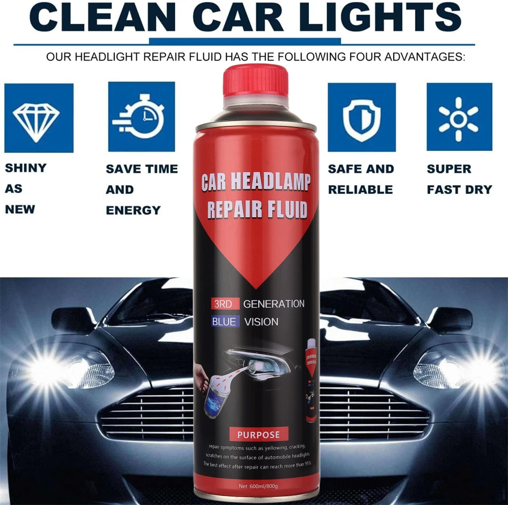 DIY Headlight Restoration Kit Car Headlight Glass Cleaning Kit Steam Liquid Clean Opaque Car Headlights Polishing Vapor Kit