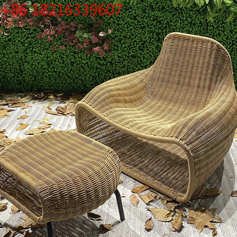 

Sofa Single Rattan Chair Coffee Table Lazy Bone Chair Homestay Hotel Garden Courtyard Villa Terrace