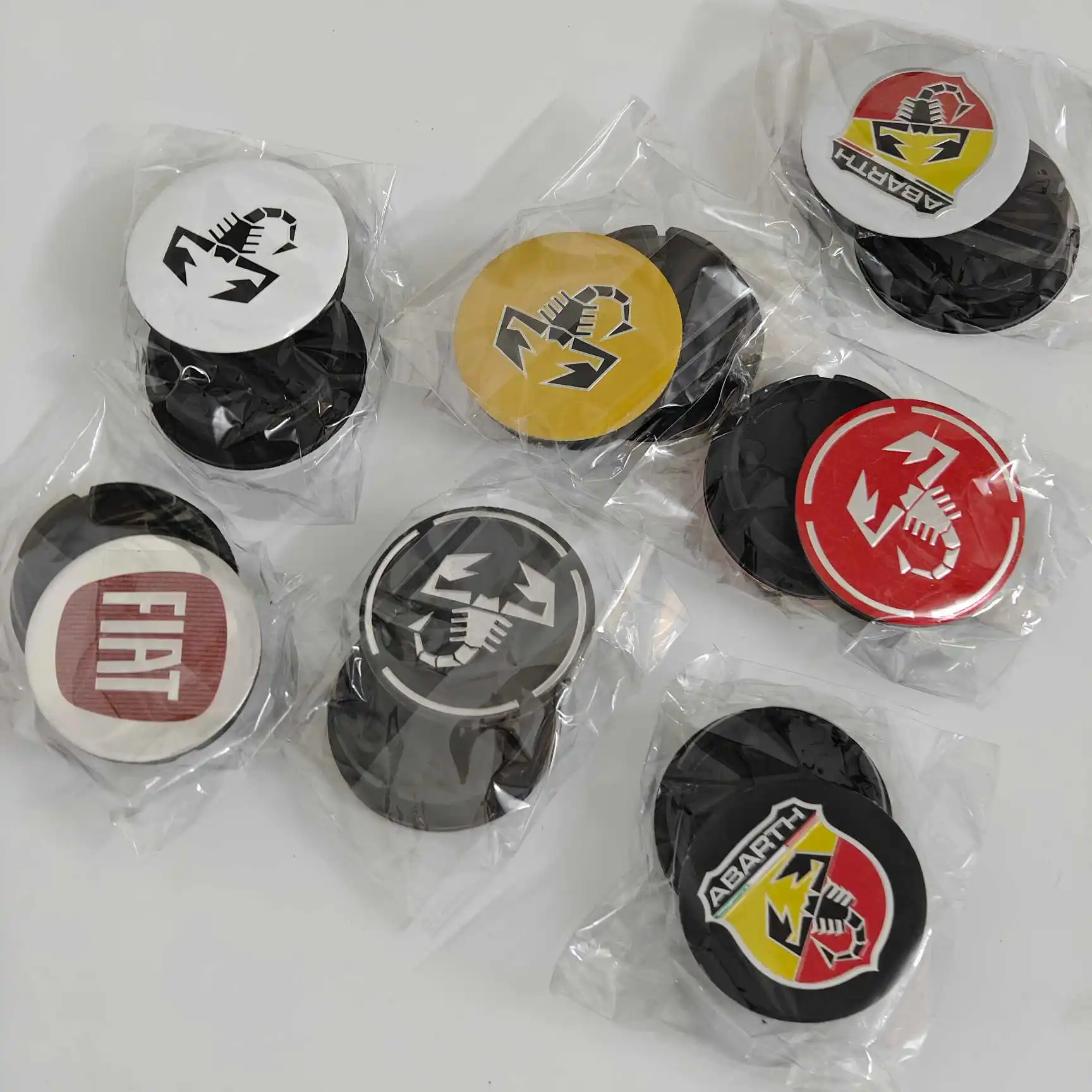 4Pieces 48mm Wheel Center Caps Hub Cover for Fiat Abarth 500 Marea Multipla Punto Custom Decoration Accessories