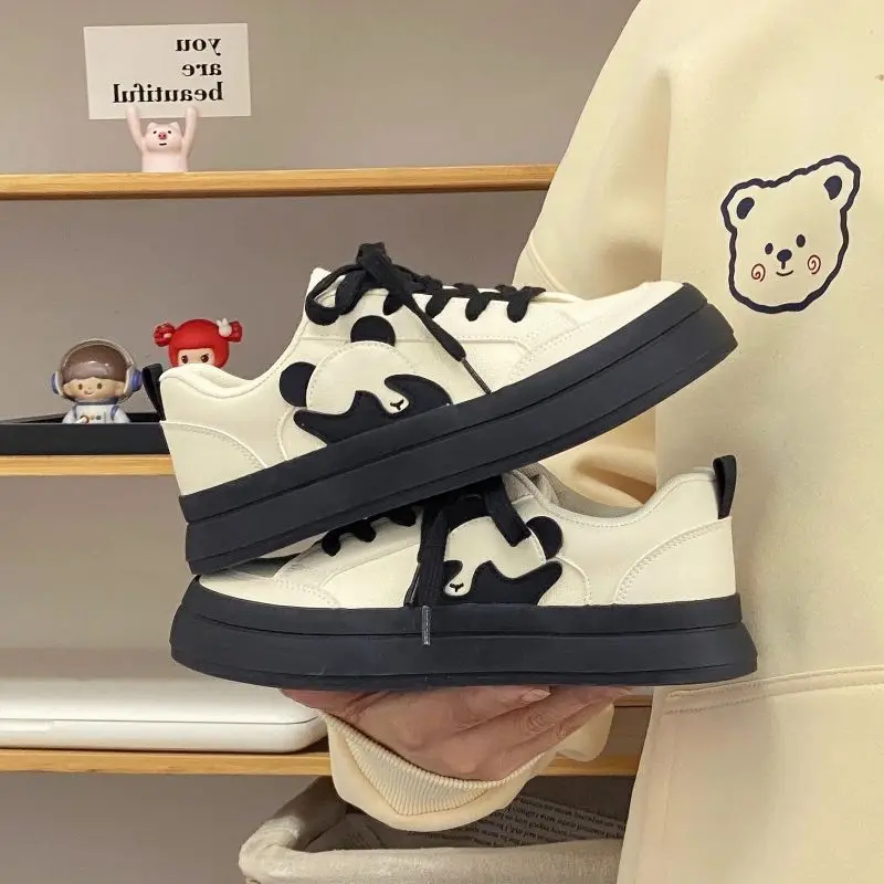 

Kawaii Shoes Panda Platform Sneakers Women Flats Tennis Female Casual Vulcanize Cute Footwear Spring Summer 2024 Sports