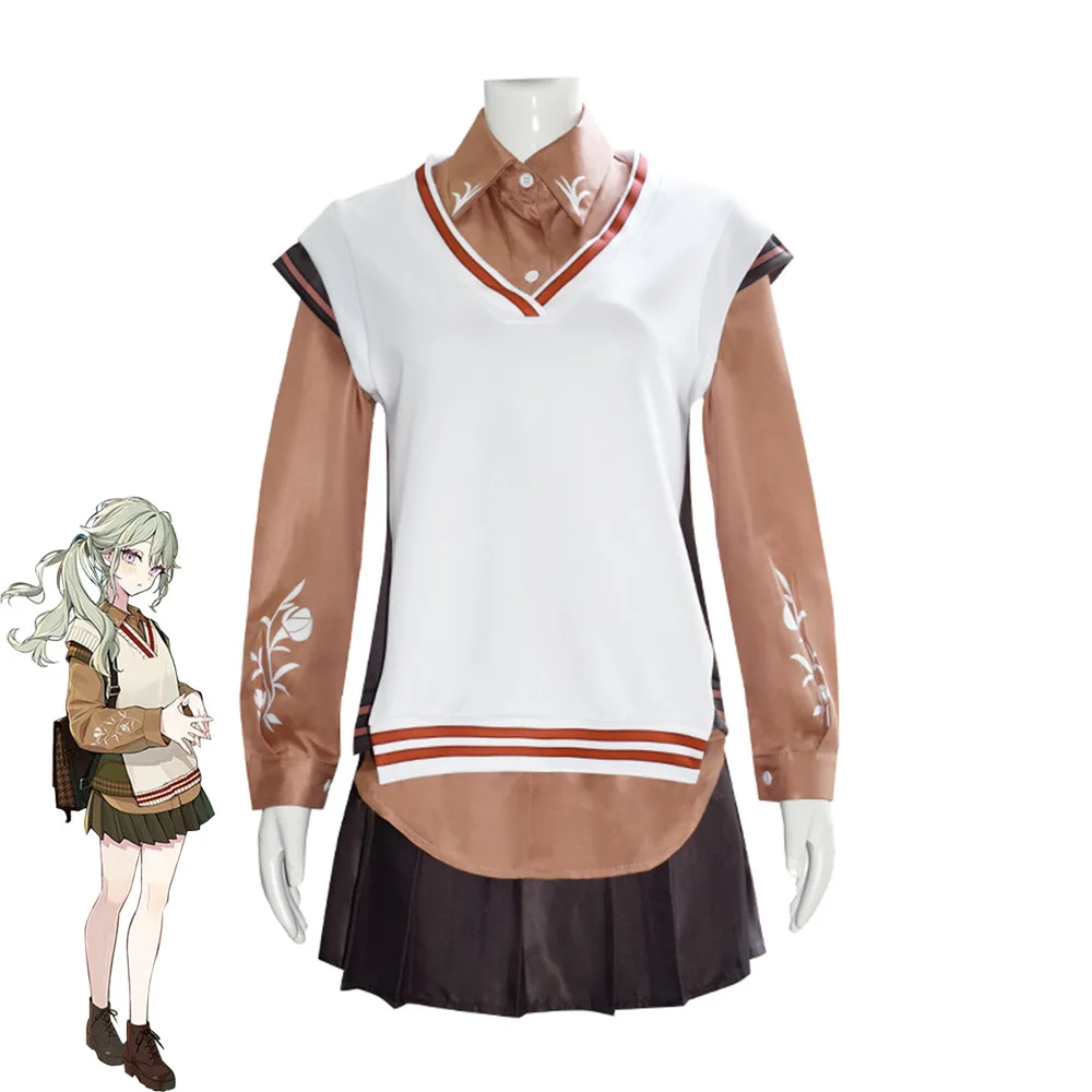 Hatsune Miku Kusanagi Nene Anime Cosplay Costume Shirt Skirt Uniform Dresses Girl Women School Halloween Loli Clothing