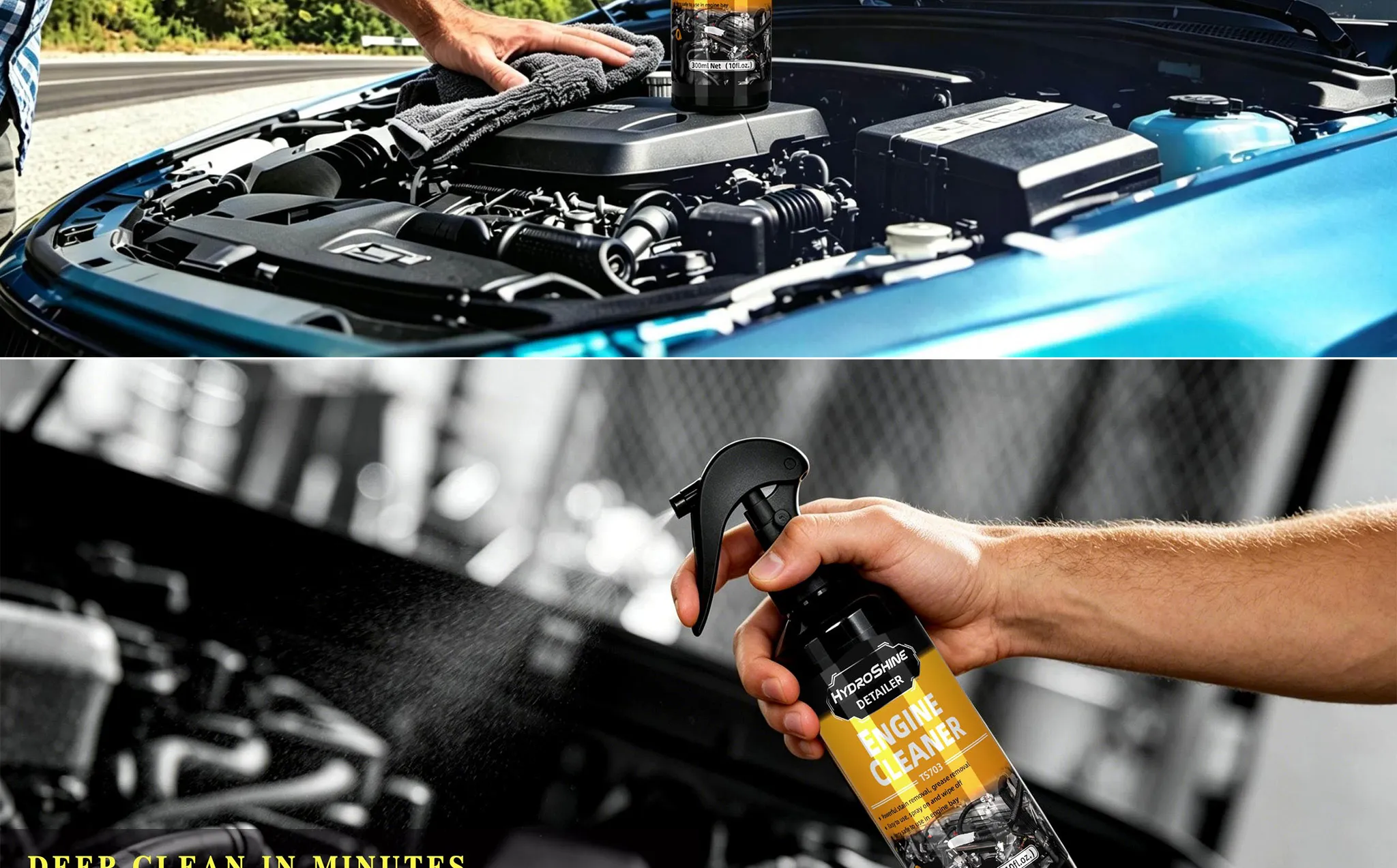Hydroshine Motorraum-Reiniger Kraftvolle Dekontamination für Auto-Motorraum-Reinigungswerkzeug Schweröl- und Staubreinigungsspray – Detail 5