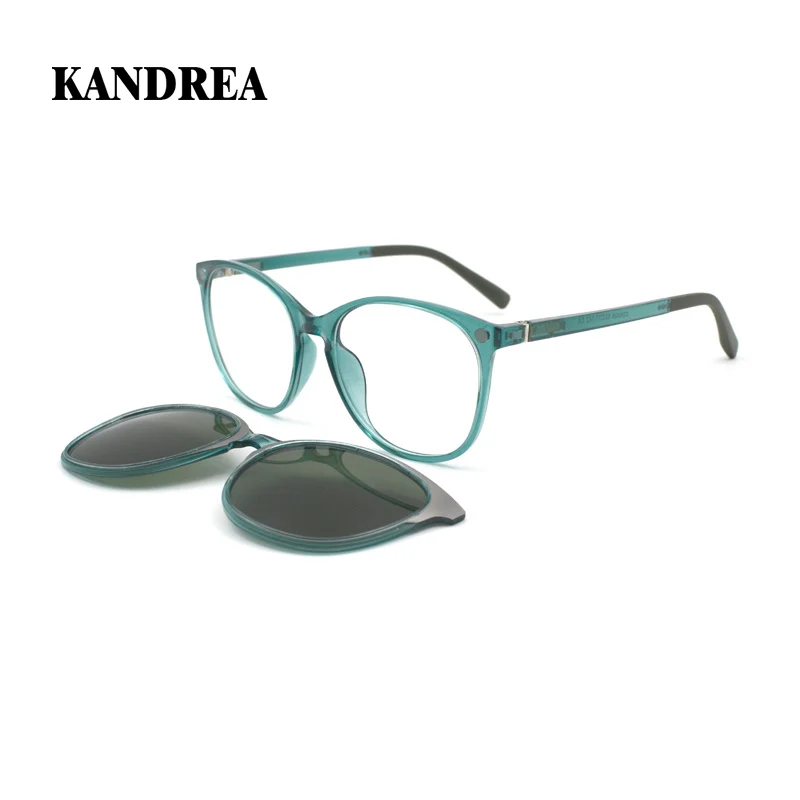 

KANDREA Fashion Round Sunglasses Women Magnetic Glasses Clip on Brand Designer 2023 Optical Myopia Eyeglasses Man Frame CD6828